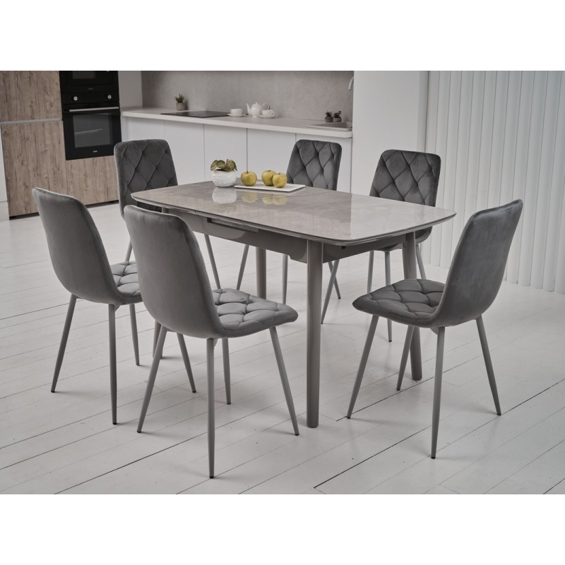 Керамічний стіл TM-84 калакатта мармур + сірий Vetro Mebel