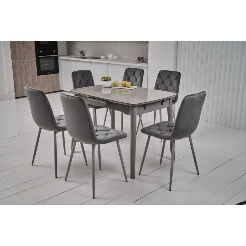 Керамічний стіл TM-84 калакатта мармур + сірий Vetro Mebel