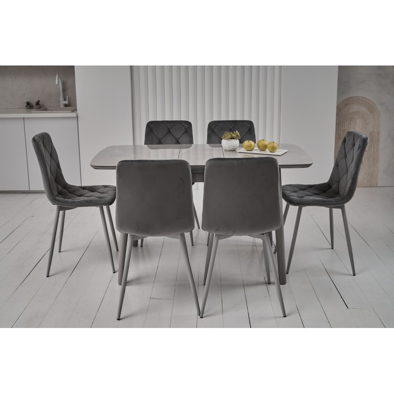 Керамічний стіл TM-84 калакатта мармур + сірий Vetro Mebel