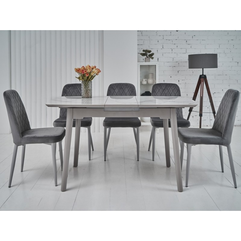 Керамічний стіл TM-84 каса вайт + сірий Vetro Mebel