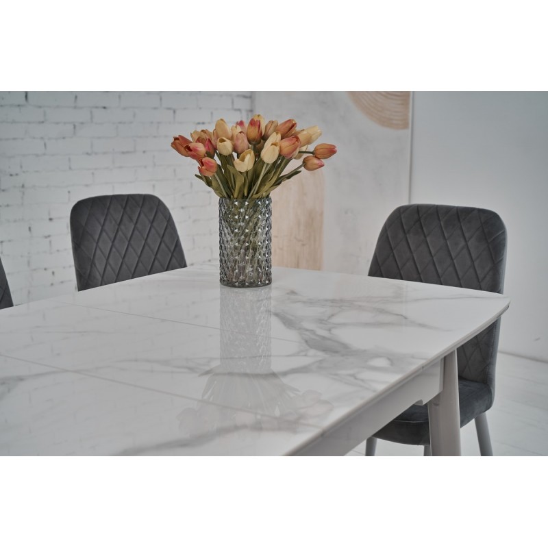 Керамічний стіл TM-84 каса вайт + сірий Vetro Mebel