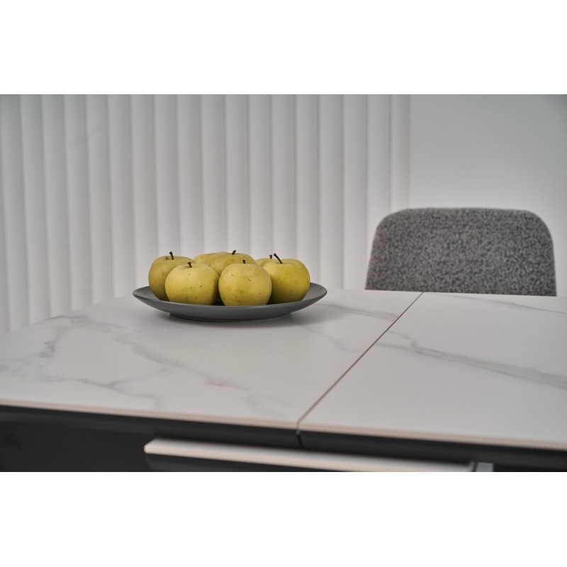 Керамічний стіл TM-87-1 білий мармур + чорний Vetro Mebel