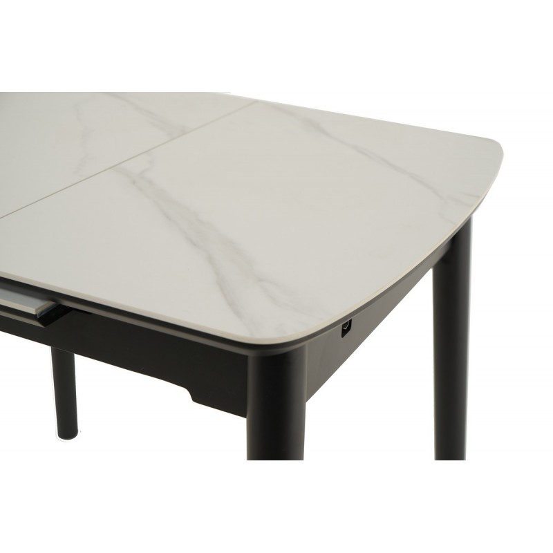 Керамічний стіл TM-87-1 білий мармур + чорний Vetro Mebel