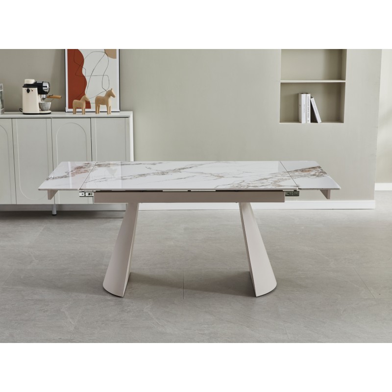 Керамічний стіл Сорренто TML-1301 голден вайт + капучино 
Vetro