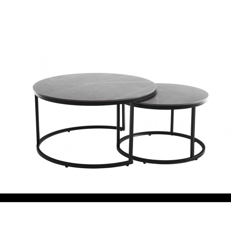 Комплект журнальних столів CT-35 Лоренза петра грей + чорний 
Vetro Mebel