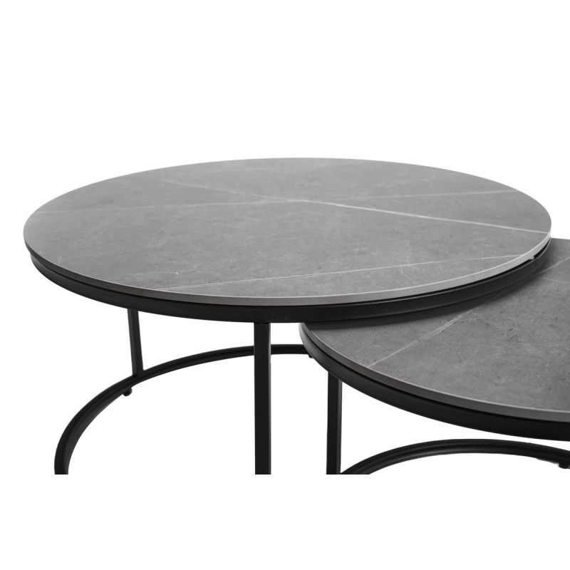 Комплект журнальних столів CT-35 Лоренза петра грей + чорний 
Vetro Mebel