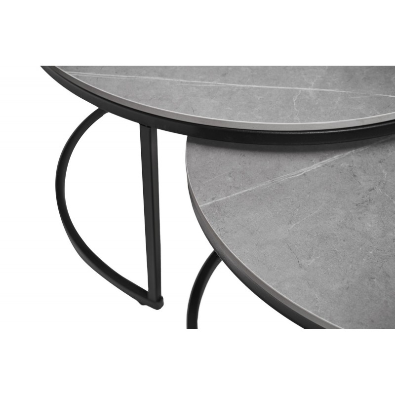 Комплект журнальних столів CT-35 Лоренза петра грей + чорний 
Vetro Mebel