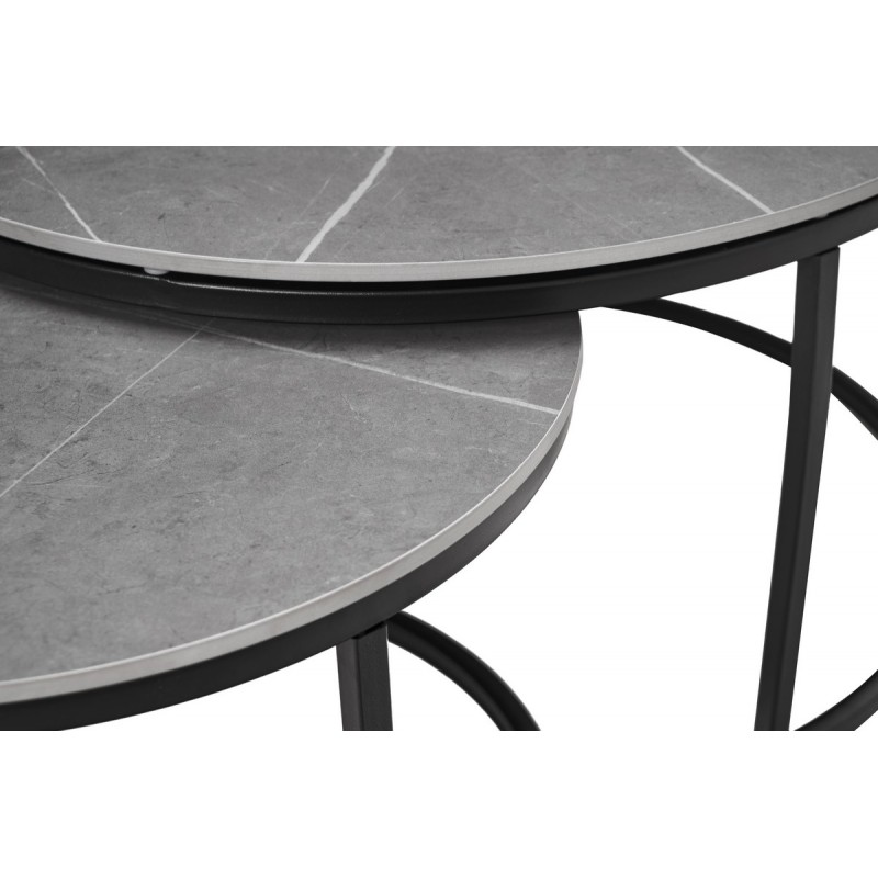 Комплект журнальних столів CT-35 Лоренза петра грей + чорний 
Vetro Mebel