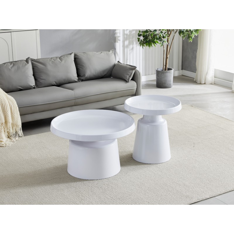 Комплект журнальних столів CT-45 Беніто білий + білий 
Vetro Mebel