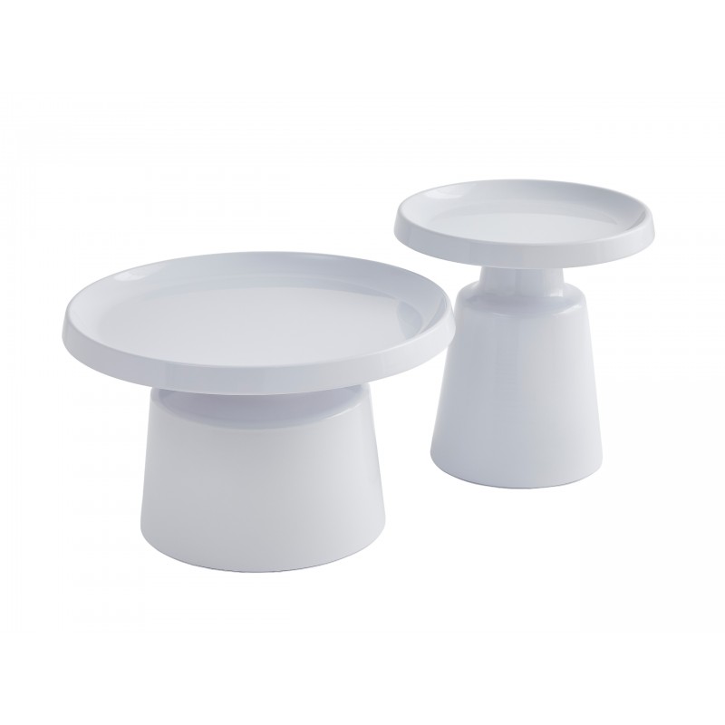 Комплект журнальних столів CT-45 Беніто білий + білий 
Vetro Mebel