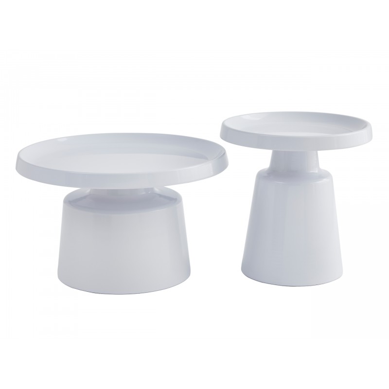 Комплект журнальних столів CT-45 Беніто білий + білий 
Vetro Mebel