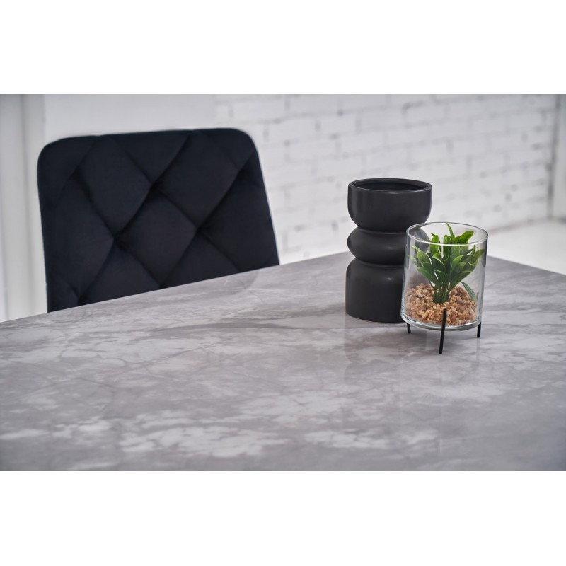 Обідній керамічний стіл TM-100 ребекка грей + чорний Vetro Mebel