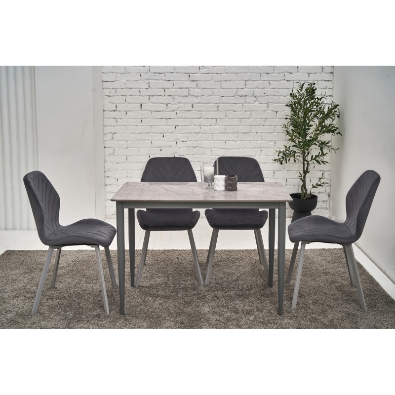 Обідній керамічний стіл TM-110 ребекка грей + сірий 
Vetro Mebel