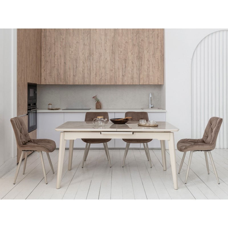 Керамічний стіл TM-125 містік грей + капучино 
Vetro