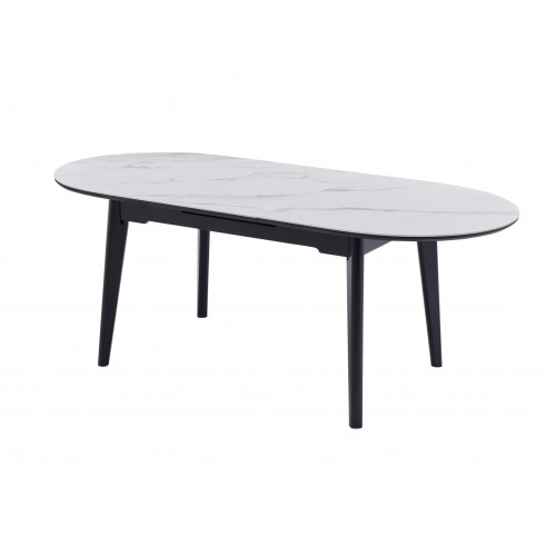 Керамічний стіл TM-126 білий мармур + чорний 
Vetro