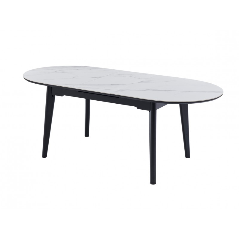 Керамічний стіл TM-126 білий мармур + чорний 
Vetro