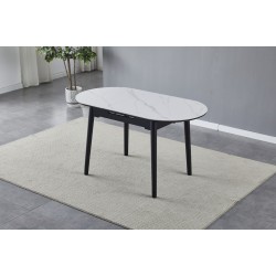 Керамічний стіл TM-85 білий мармур + чорний 
Vetro Mebel