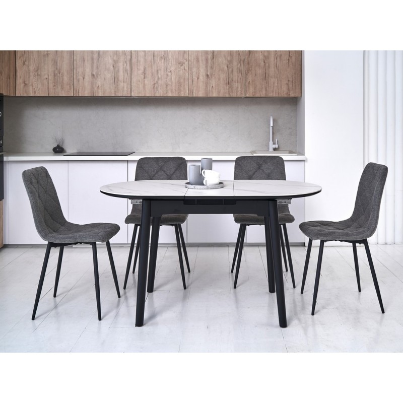 Керамічний стіл TM-85 білий мармур + чорний 
Vetro Mebel