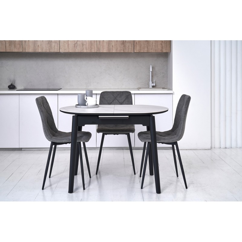 Керамічний стіл TM-85 білий мармур + чорний 
Vetro Mebel