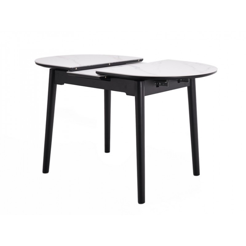 Керамічний стіл TM-85 білий мармур + чорний 
Vetro Mebel