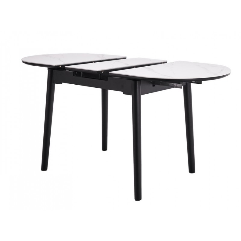 Керамічний стіл TM-85 білий мармур + чорний 
Vetro Mebel