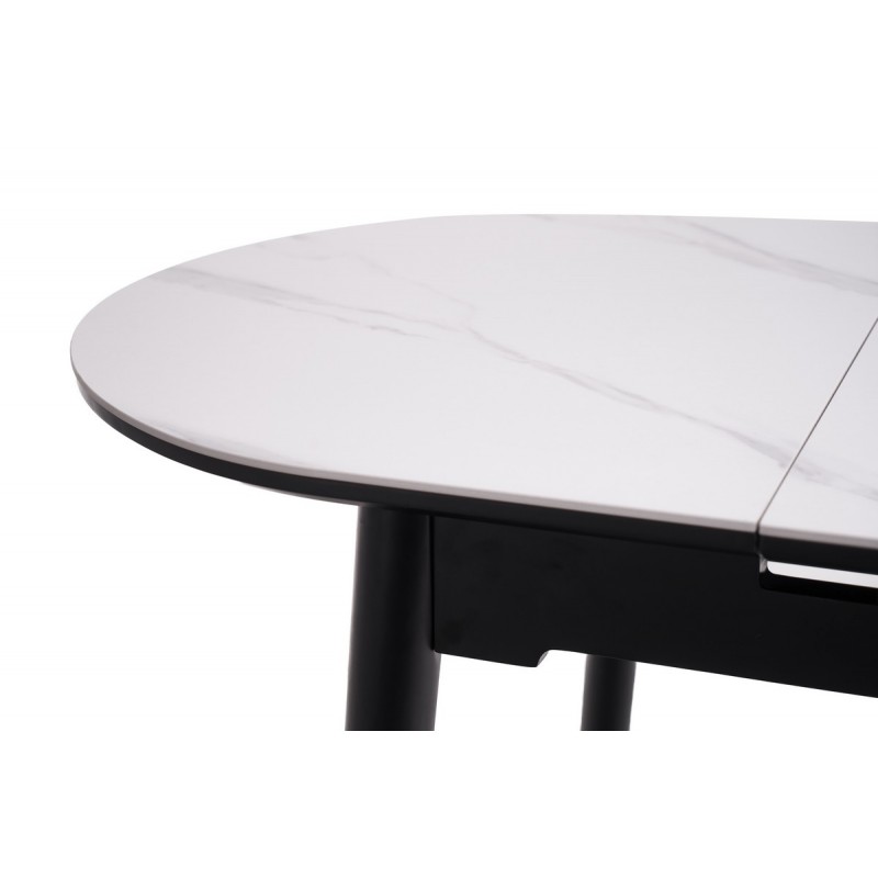 Керамічний стіл TM-85 білий мармур + чорний 
Vetro Mebel