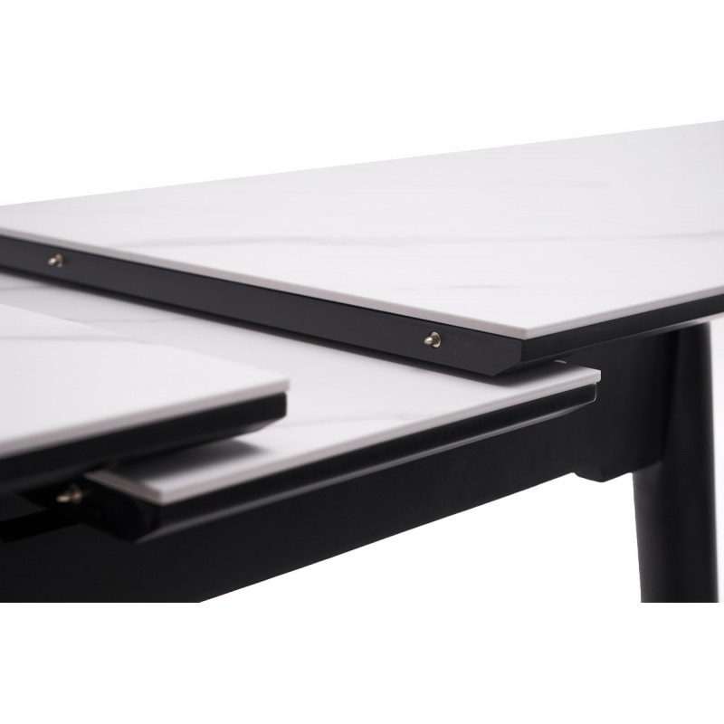 Керамічний стіл TM-85 білий мармур + чорний 
Vetro Mebel