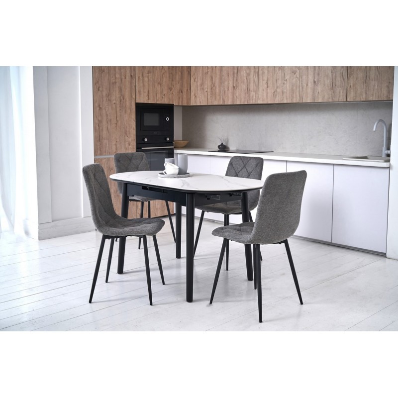 Керамічний стіл TM-85 білий мармур + чорний 
Vetro Mebel