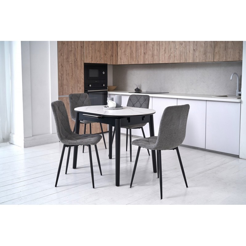 Керамічний стіл TM-85 білий мармур + чорний 
Vetro Mebel