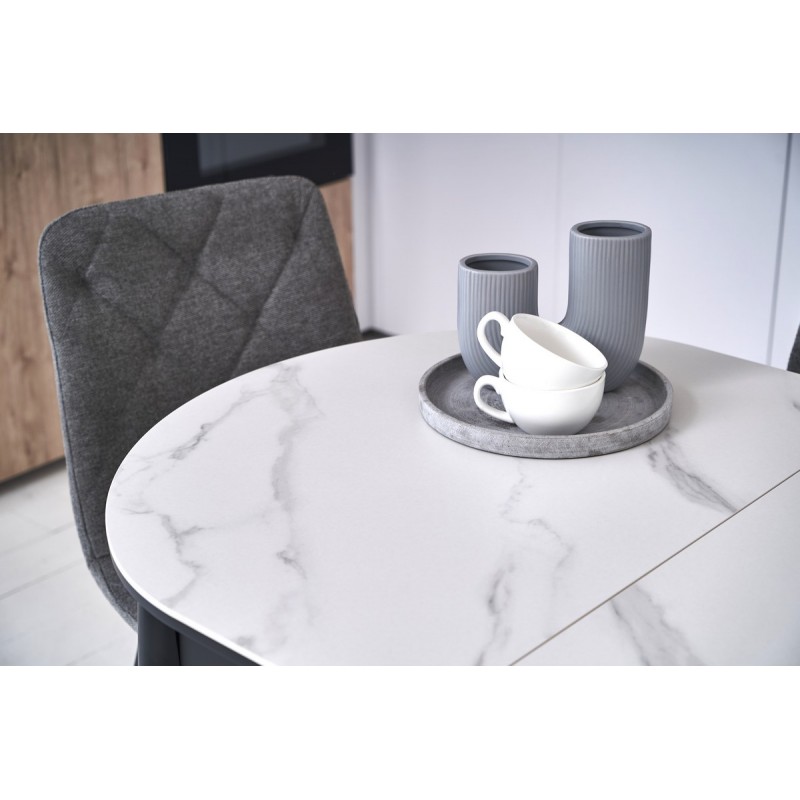 Керамічний стіл TM-85 білий мармур + чорний 
Vetro Mebel