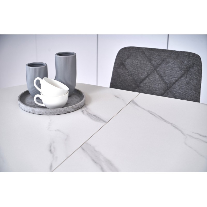 Керамічний стіл TM-85 білий мармур + чорний 
Vetro Mebel