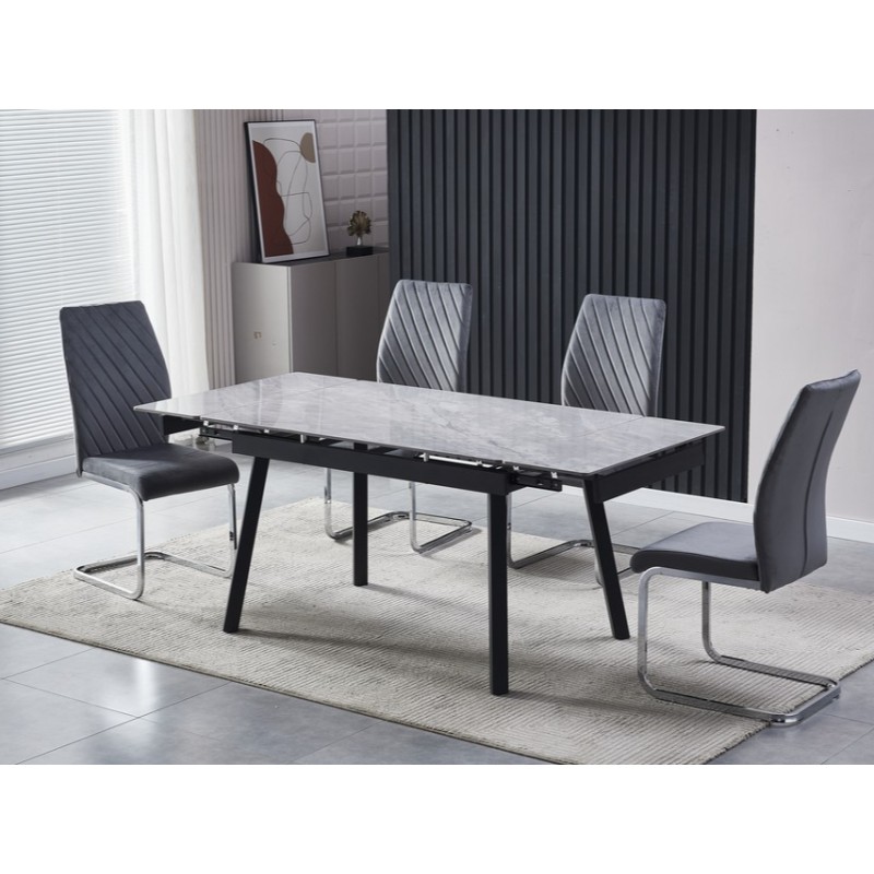 Керамічний стіл TM-88-1 ребекка грей + чорний Vetro Mebel