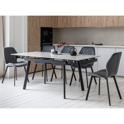 Керамічний стіл TM-98-1 білий мармур + чорний 
Vetro Mebel