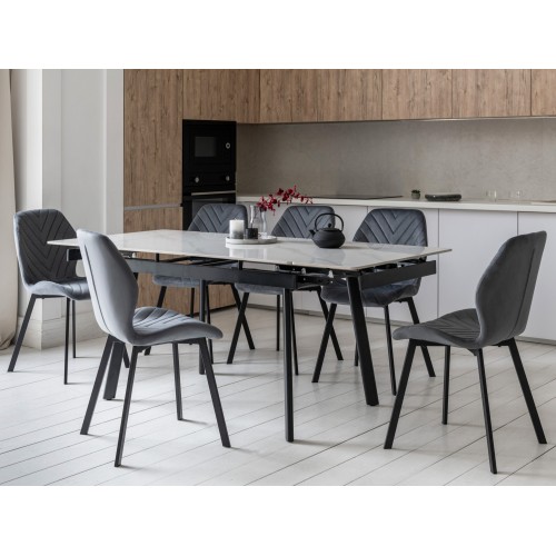 Керамічний стіл TM-98-1 білий мармур + чорний 
Vetro Mebel