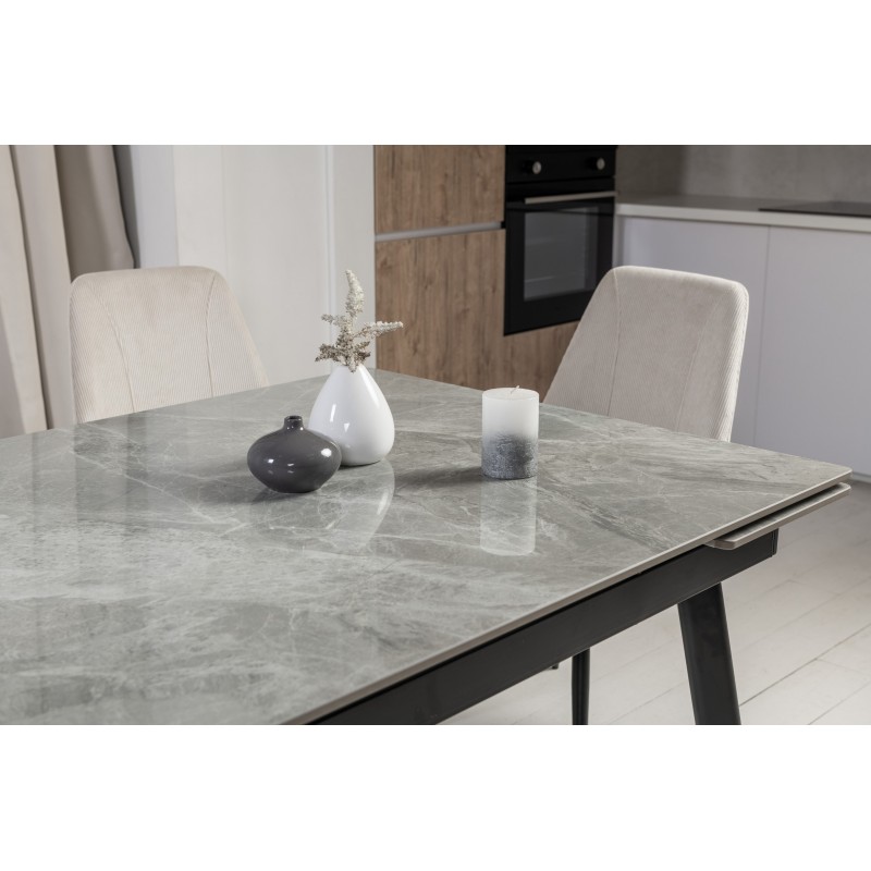 Керамічний стіл TM-98 б'янко каррара грей + чорний 
Vetro Mebel