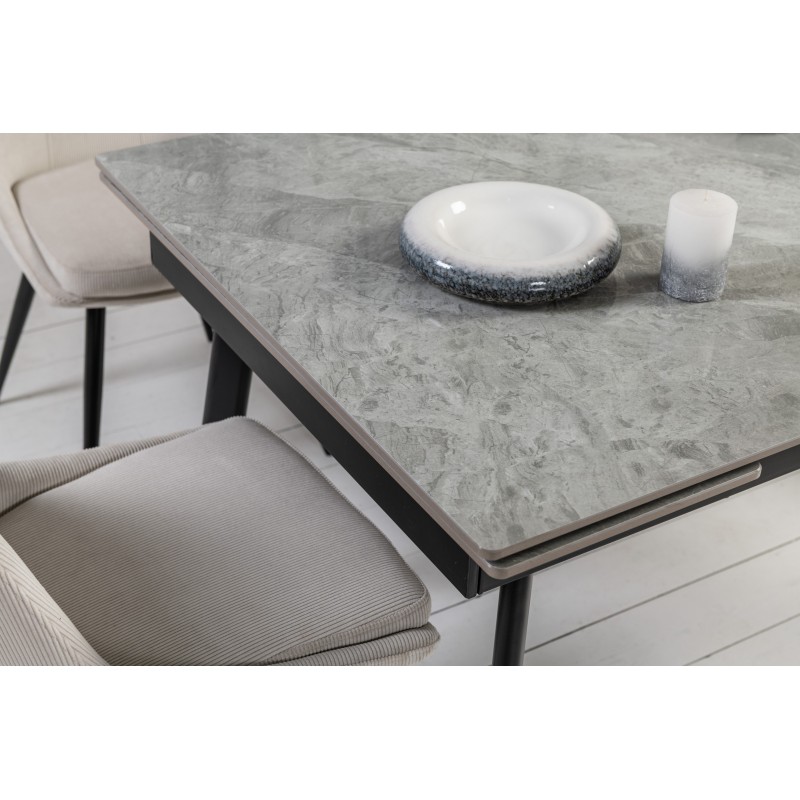 Керамічний стіл TM-98 б'янко каррара грей + чорний 
Vetro Mebel