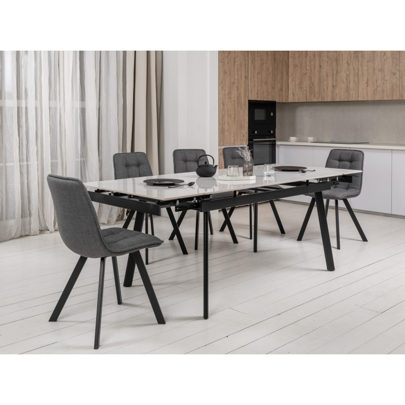 Керамічний стіл TM-98 білий мармур + чорний 
Vetro Mebel