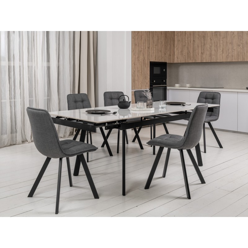 Керамічний стіл TM-98 білий мармур + чорний 
Vetro Mebel