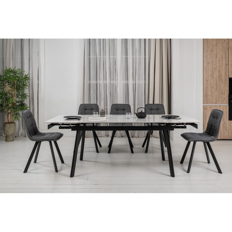 Керамічний стіл TM-98 білий мармур + чорний 
Vetro Mebel