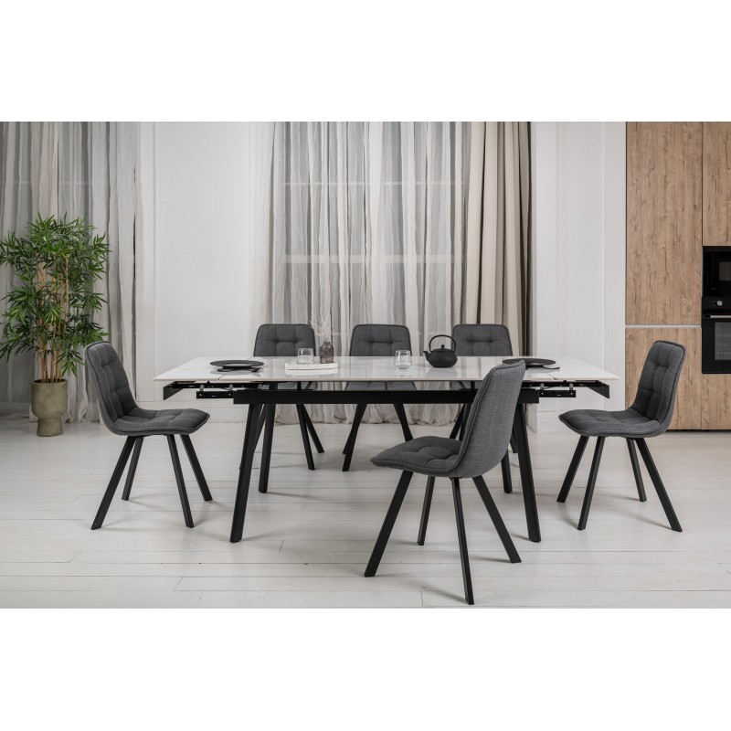 Керамічний стіл TM-98 білий мармур + чорний 
Vetro Mebel