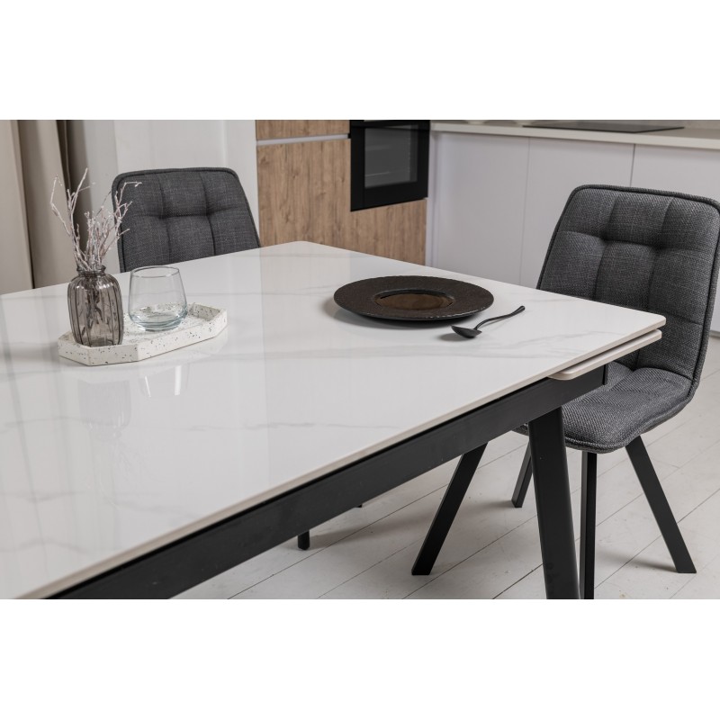 Керамічний стіл TM-98 білий мармур + чорний 
Vetro Mebel