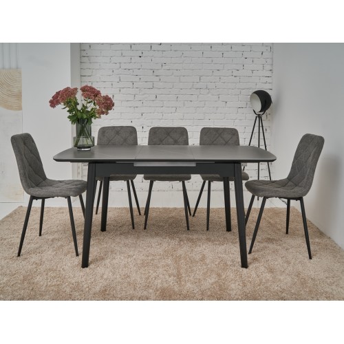 Керамічний стіл  TM-76 петра грей + чорний Vetro Mebel