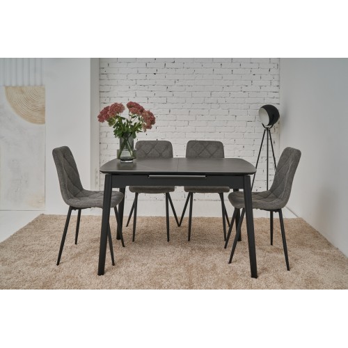 Керамічний стіл  TM-76 петра грей + чорний Vetro Mebel