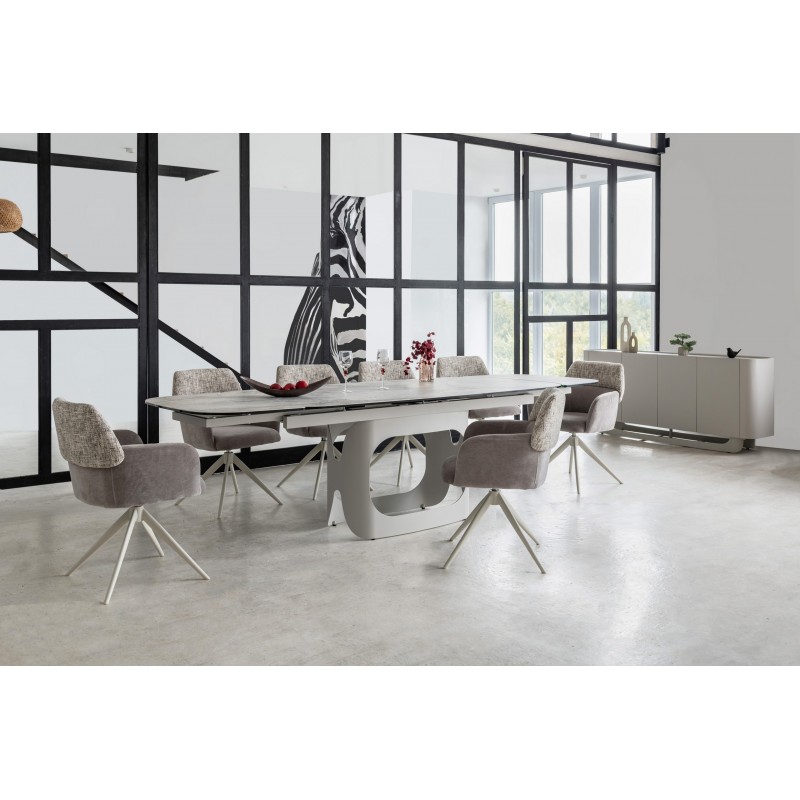 Керамічний стіл Арно TML-1310 сілвер рівер + айворі 
Vetro Mebel