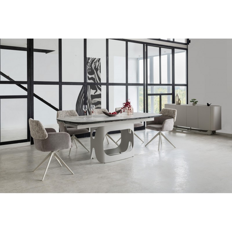 Керамічний стіл Арно TML-1310 сілвер рівер + айворі 
Vetro Mebel