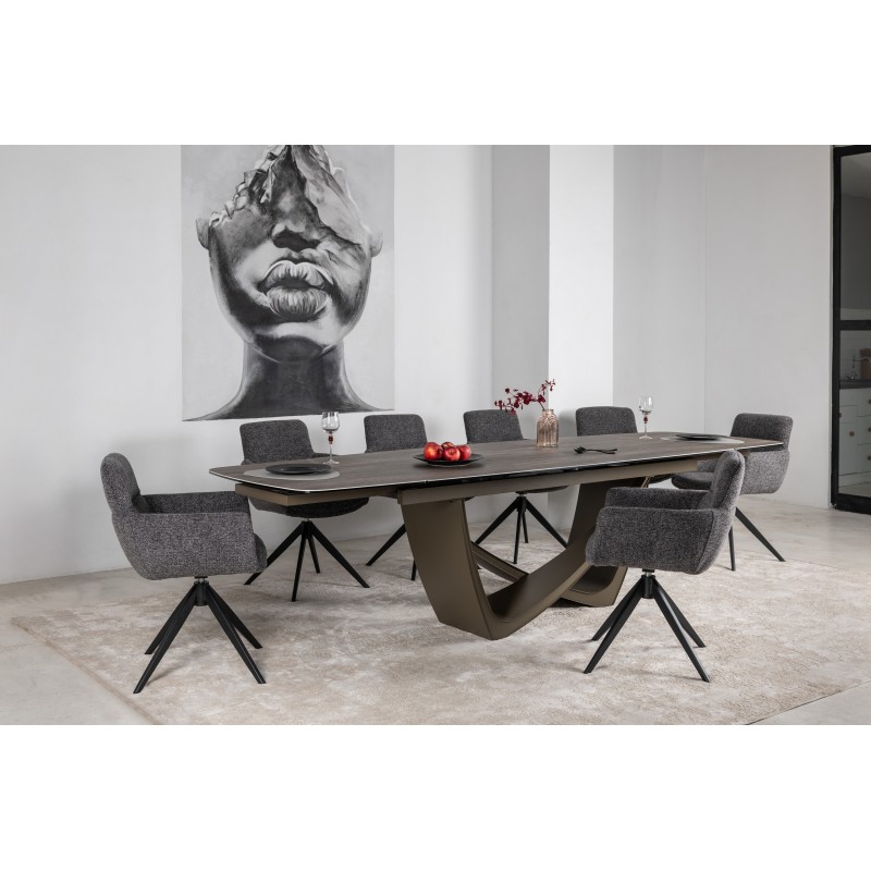 Керамічний стіл Беатріче TML-994 неро зебрано + коричневий 
Vetro