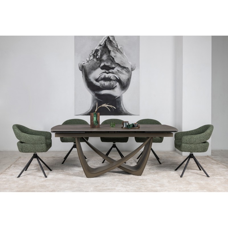 Керамічний стіл Беатріче TML-994 неро зебрано + коричневий 
Vetro