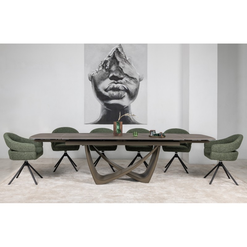 Керамічний стіл Беатріче TML-994 неро зебрано + коричневий 
Vetro