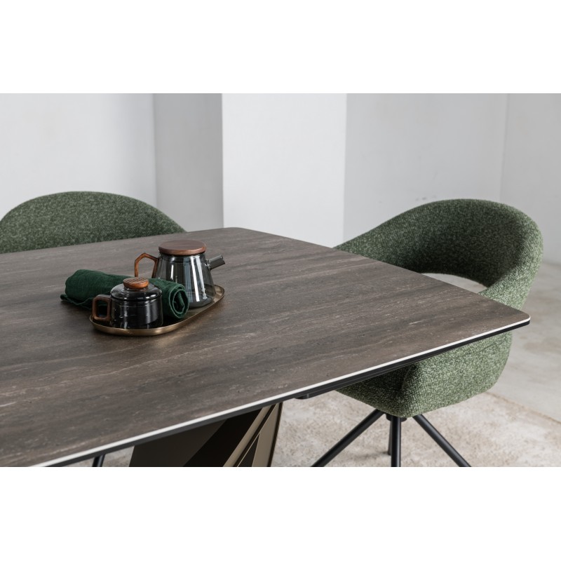 Керамічний стіл Беатріче TML-994 неро зебрано + коричневий 
Vetro