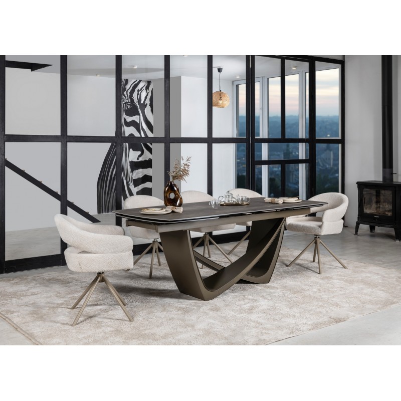 Керамічний стіл Беатріче TML-994 неро зебрано + коричневий 
Vetro